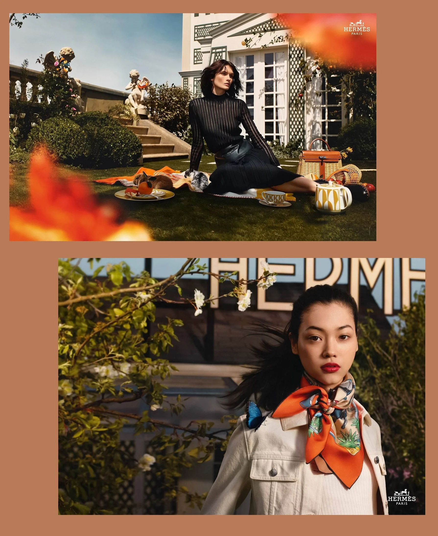 Lara Mullen, Mika Schneider in Hermes FW 2022 Campaign by Arnaud